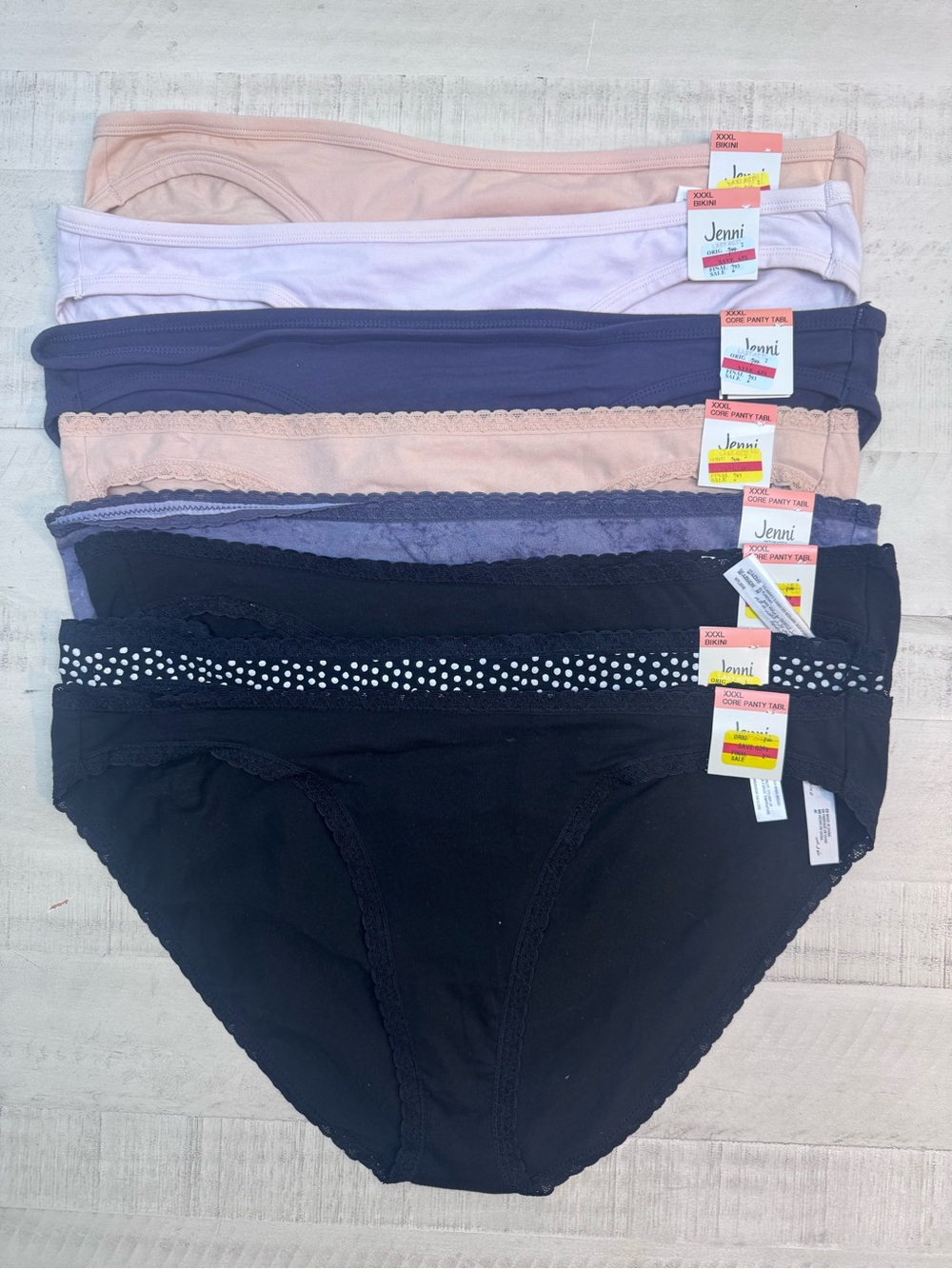Jenni 8-Pack Cotton Underwear Women's Panties NWT Size XXXL